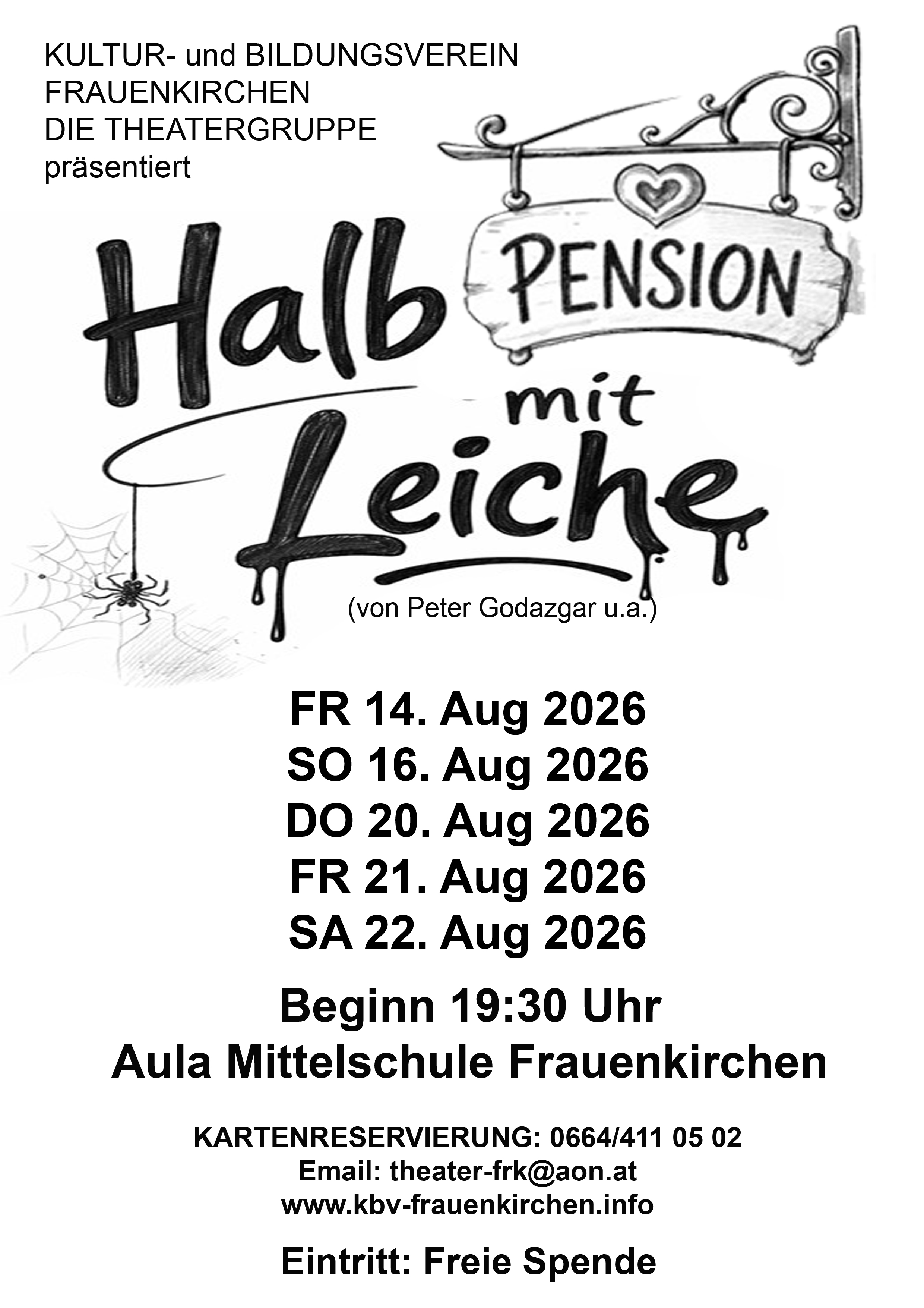 Halbpension mit Leiche – Theatervorstellung KBV Frauenkirchen